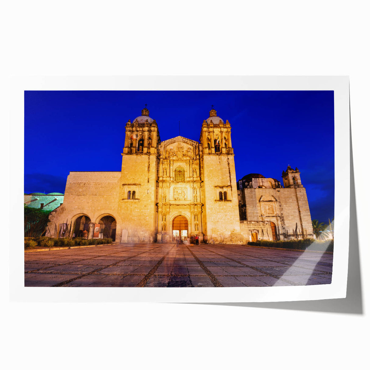 Extra large rolled print depicting a vibrant floral scene in Oaxaca, Mexico, ideal for art wall dining room.