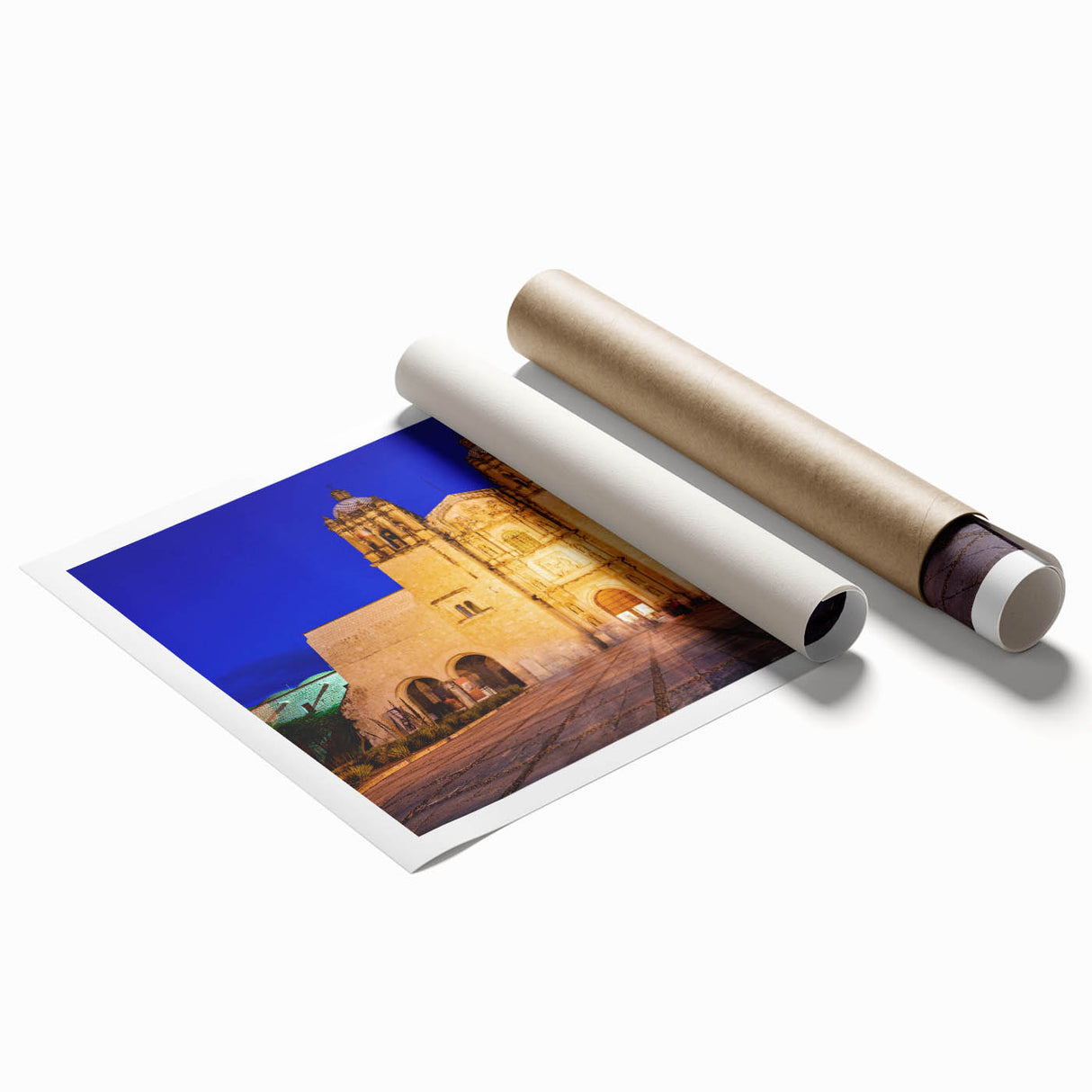 Extra large rolled print of Oaxaca, Mexico scenery with vibrant floral elements.