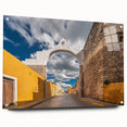 Acrylic print of a Yucatán scenery in vibrant blue and green tones, ideal for bedroom or dining room decor.