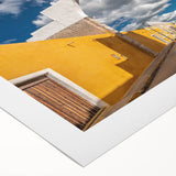 Art deco poster featuring a vibrant scene of Yucatán, Mexico on rolled canvas, suitable for dining room wall art.