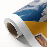 Art deco poster of Yucatan scenery in pastel shades on rolled canvas, ideal for nursery wall art.