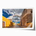 Rolled print of Yucatan scenery with vibrant floral elements, ideal for art wall dining room.