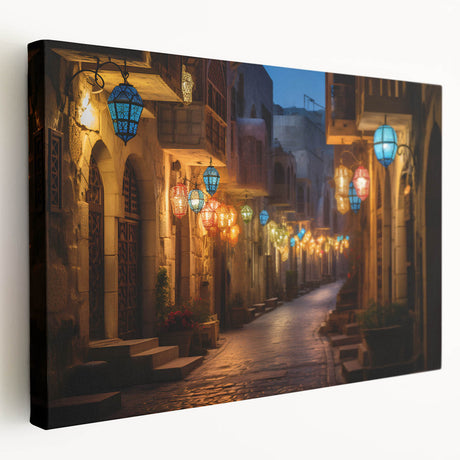 Large canvas print featuring the Dubai skyline in muted earth tones, ideal for kitchen wall art.