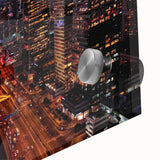 Large abstract wall art depicting Tel Aviv scenery in mid-century modernist style on acrylic glass.