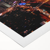 Art deco poster of Tel Aviv skyline in muted earth tones on a rolled canvas, suitable for dining room decor.