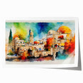 Extra large rolled print depicting a Middle Eastern scenery with vibrant floral elements, ideal for art wall dining room.