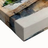 Black and white landscape art painting of a Middle Eastern scenery on large stretched canvas.