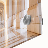 Large abstract wall art depicting a Middle Eastern Oman scenery in muted earth tones on acrylic glass.