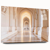 Large abstract wall art of a Middle Eastern scenery in Oman on acrylic glass, ideal for bedroom or dining room decor.