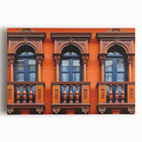 Black and white stretched canvas featuring a panoramic view of a Middle Eastern cityscape, ideal for kitchen wall art.