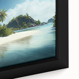 Black wall art featuring a textured Fiji scenery in vibrant colors, ideal for extra large living room decor.