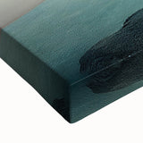 Black and white landscape art painting of a serene Fiji scenery on stretched canvas, ideal for bedroom wall decor.