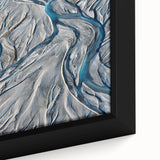 Extra large black wall art featuring a textured, colorful depiction of Canterbury, New Zealand on a framed canvas.