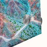 Large abstract wall art of the Argentine landscape in mid-century modernist style, rendered on acrylic glass.