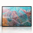 Large abstract wall art depicting a stylized Argentinian landscape, in muted earth tones on a framed acrylic.