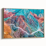 Framed canvas depicting a vintage-style landscape of an Argentine scenery in black and gold tones.