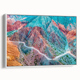 Vintage poster art of an Argentine landscape on framed canvas, featuring vibrant colors, ideal for living room decor.