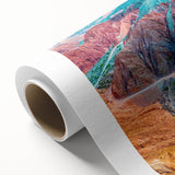 Art Deco style poster of an Argentine landscape in soft pastel colors on rolled canvas, ideal for nursery wall art.