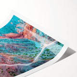 Extra large rolled print featuring line art flowers in muted earth tones, ideal for large living room wall decor.