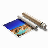 Extra large rolled print of a vibrant Bolivian landscape with lush floral elements.