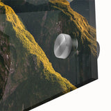 Mid-century modernist large abstract art print of a Brazilian landscape in vibrant hues on acrylic glass.