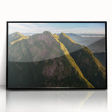 Large abstract wall art featuring a stylized Brazilian landscape in vibrant colors on a framed acrylic.