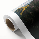 Art Deco style poster of a Brazilian landscape in pastel colors on rolled canvas, ideal for nursery wall art.