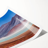 Extra large wall art featuring line art flowers in muted earth tones on a rolled canvas.