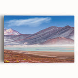 Black and white stretched canvas of a Chilean landscape, ideal for kitchen wall art.