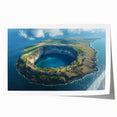 Extra large rolled print of Galapagos scenery with vibrant green and blue tones, ideal for dining room wall art.