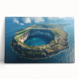 Black and white stretched canvas of Galapagos scenery, ideal for kitchen wall art or bedroom ambiance.