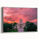 Framed canvas of a vintage-style Alabama landscape painting in muted earth tones, ideal for living room decor.