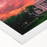 Art deco poster of Alabama scenery in pastel shades on rolled canvas, suitable for dining room wall art.