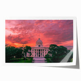 Rolled print of Alabama scenery with floral motifs in soft pastel colors, suitable for dining room or bathroom wall art.