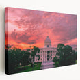 Large stretched canvas depicting a serene Alabama landscape in soft green and blue hues, ideal for kitchen wall art.