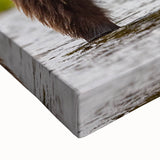 Large art featuring a black and white Alaskan landscape on stretched canvas, ideal for bedroom wall decor.