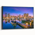 Black and white vintage poster art of San Diego landscape on framed canvas, suitable for bedroom decor.