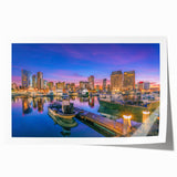 Rolled print of San Diego scenery featuring floral designs in soft pastel shades, suitable as art wall dining room.