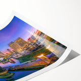 Extra large rolled print featuring line art flowers in soft pastel shades, ideal for large living room wall art.