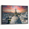 Black and white framed canvas of the San Francisco skyline, ideal for bedroom wall decor.