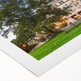 Art deco poster of Connecticut scenery in muted gray and blue tones on rolled canvas, suitable for dining room wall art.