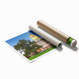 Extra large rolled print of Connecticut scenery with vibrant floral elements.