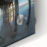 Large abstract wall art featuring Daytona scenery in mid-century modernist style on acrylic glass.