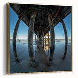 Framed canvas wall art depicting Daytona scenery in silver and gold tones, ideal for bedroom wall decor.