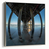 Landscape art painting of Daytona scenery on framed canvas, featuring vintage poster style with colorful and black elements.