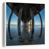 Framed canvas featuring vintage poster art of Daytona with colorful and black elements.