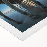 Art deco poster featuring Daytona scenery in pastel shades on rolled canvas, suitable for dining room wall art.