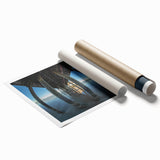 Extra large rolled print of Daytona scenery with floral motifs in pastel shades, ideal for classy bathroom wall art.