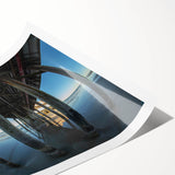 Extra large wall art featuring line art flowers in muted earth tones on a rolled canvas.