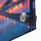 Large abstract wall art featuring an acrylic print of Delaware scenery in mid-century modernist style.